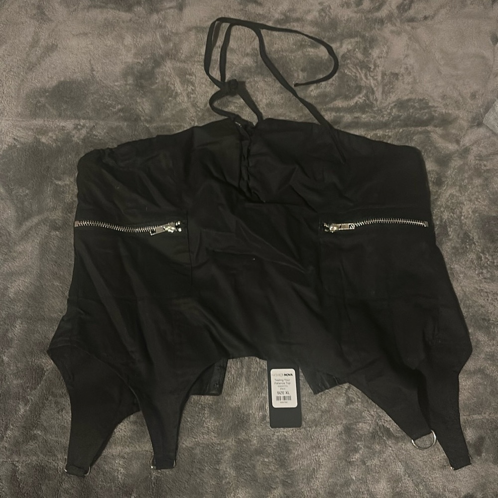 Fashion Nova Testing Your Patience Black Top XL